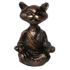 Статуэтка "Кот-йог", в патине